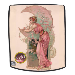 MONDAME MIT BLUMEN IN ROSA MONOGRAMM RUCKSACK