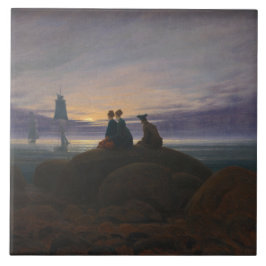 Mondaufgang am Meer (von Caspar David Friedrich) Fliese