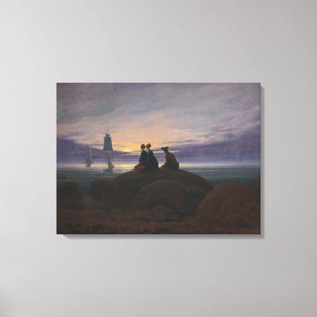 Mondaufgang am Meer (von Caspar David Friedrich) Leinwanddruck (Vorderseite)