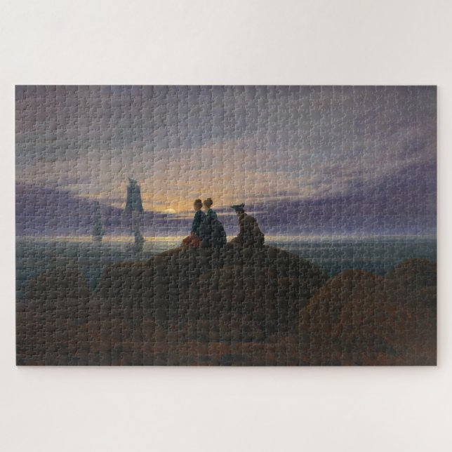 Mondaufgang am Meer (von Caspar David Friedrich) Puzzle (Horizontal)