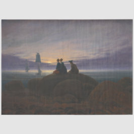 Mondaufgang am Meer (von Caspar David Friedrich) Seidenpapier