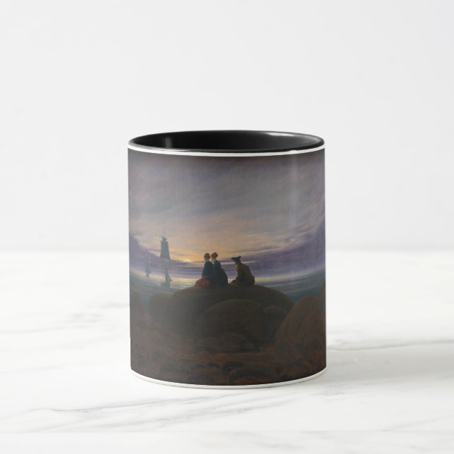 Mondaufgang am Meer (von Caspar David Friedrich) Tasse (Zentrum)