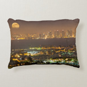 Mondaufgang über der Skyline von San Diego Dekokissen