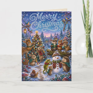 Mondbeeren-Hohlweg-Wald-Weihnachts-Grußkarte Karte