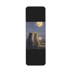 Mondbegleiter – Zwei Katzen unter dem Vollmond