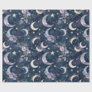Mondbegrünter Garten Himmels Wallpaper Aquarell Geschenkpapier