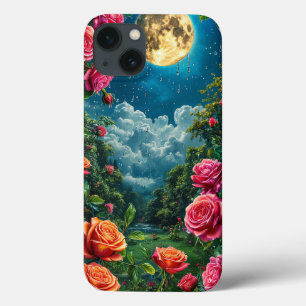 Mondbegünsteter Garten mit blühenden Rosen Case-Mate iPhone Hülle