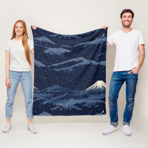 Mondbeschienene Blaue Schneeberge Himmlisches Must Fleecedecke
