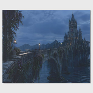 Mondbeschienene Burgbrücke Geschenkpapier