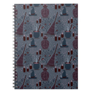 Mondbeschienene Hexen-Halloween-Muster Notizblock