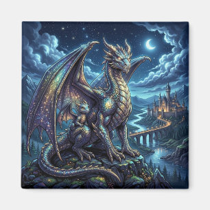 Mondbeschienene himmlische Vater-und-Sohn-Drachen Magnet