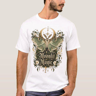 Mondbeschienene Magie Luna-Motte Botanisches T-Shi T-Shirt