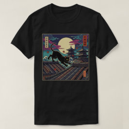 Mondbeschienene Ninja-Katze T-Shirt