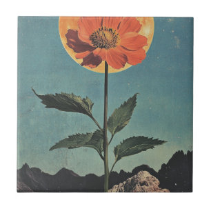 Mondbeschienene Orangenblüte - Vintage-Boho-Charm  Fliese