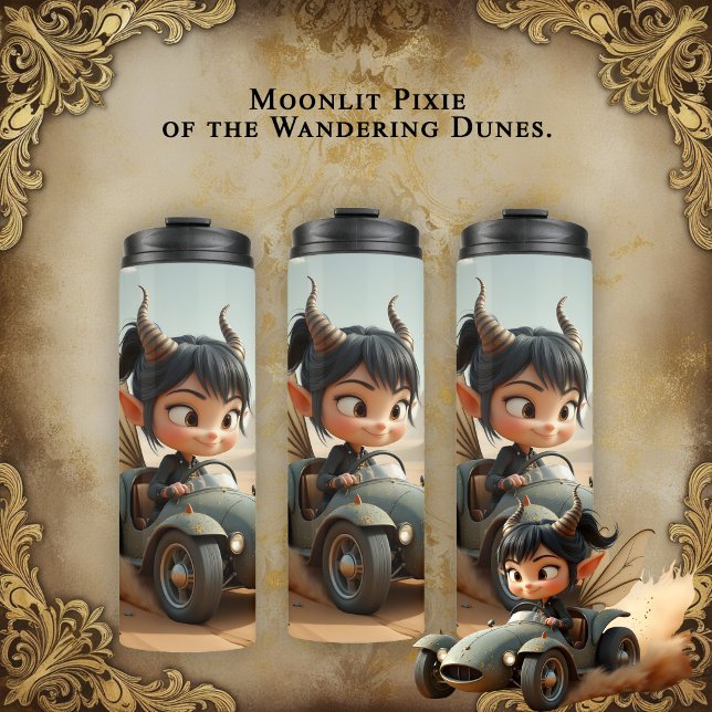 Mondbeschienene Pixie der wandernden Dünen.  Thermosbecher (Von Creator hochgeladen)
