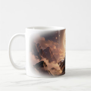 Mondbeschienene Ruhe über dem Traum-Mountain-Mug Kaffeetasse