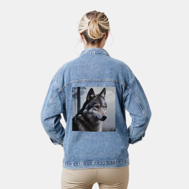 Mondbeschienene Schildwache Jeansjacke (Modell)