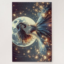 Mondbeschienene Schmetterlingsverzauberin Fantasy Puzzle
