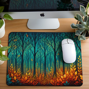 Mondbeschienene Türkiswald-Fantasie-Kunst Mousepad