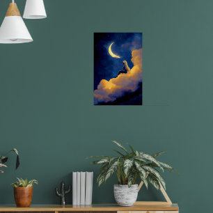 Mondbeschienene Wolken Poster 16x24 Traumhafte Wan