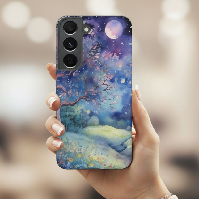 Mondbeschienene Zaubernacht im Wald Samsung Galaxy Hülle (Von Creator hochgeladen)