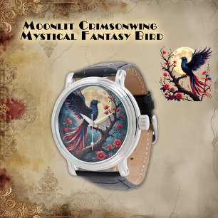 Mondbeschienener Crimsonwing – Mystischer Fantasy- Armbanduhr