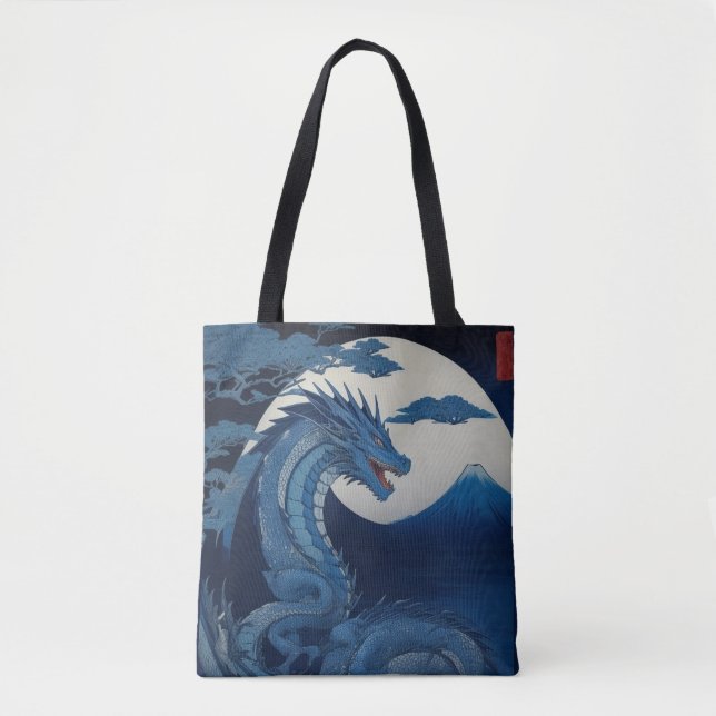 Mondbeschienener Drache von Fuji-Tragetasche (Vorderseite)