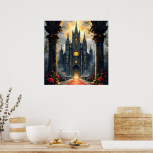 Mondbeschienener Gang ewiger Gelübde –Gothic Hochz Poster