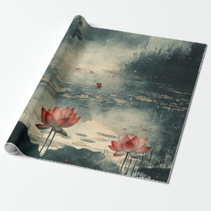 Mondbeschienener Lotossee (2) Geschenkpapier