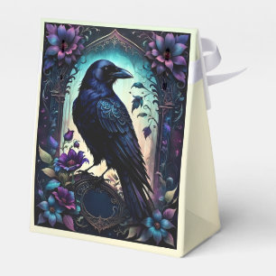 Mondbeschienener Rabe Gothic Floral Hochzeitssui Geschenkschachtel