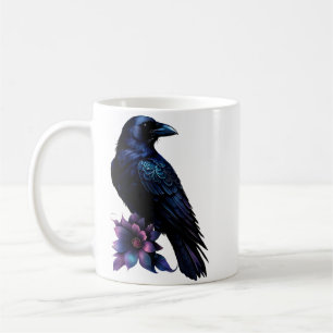 Mondbeschienener Rabe Gothic Floral Hochzeitssui Kaffeetasse
