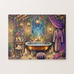 Mondbeschienener Spa-Bad Enchanted Night Garden Re Puzzle