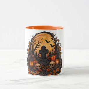 Mondbeschienener verlassener Friedhof Gothic Hallo Tasse