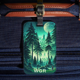 Mondbeschienener Wald  Gepäckanhänger