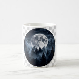 Mondbeschienener Wald Vollmond-Kaffeebecher Kaffeetasse
