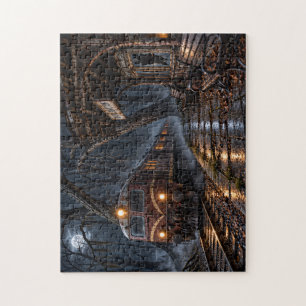 Mondbeschienener Zug am Flussknotenpunkt — Dark Ra Puzzle