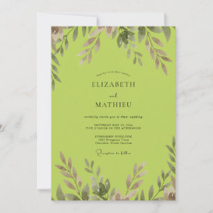 Mondbeschienenes Chartreuse-Blatt-Hochzeit Einladung