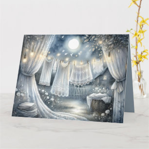 Mondbeschienenes Landhaus-Wäscheständer Karte