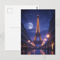 Mondbeschienenes Paris – Romantischer Eiffelturm N