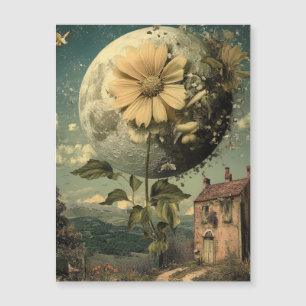 Mondblume & Vintage Charme Magnetkarte