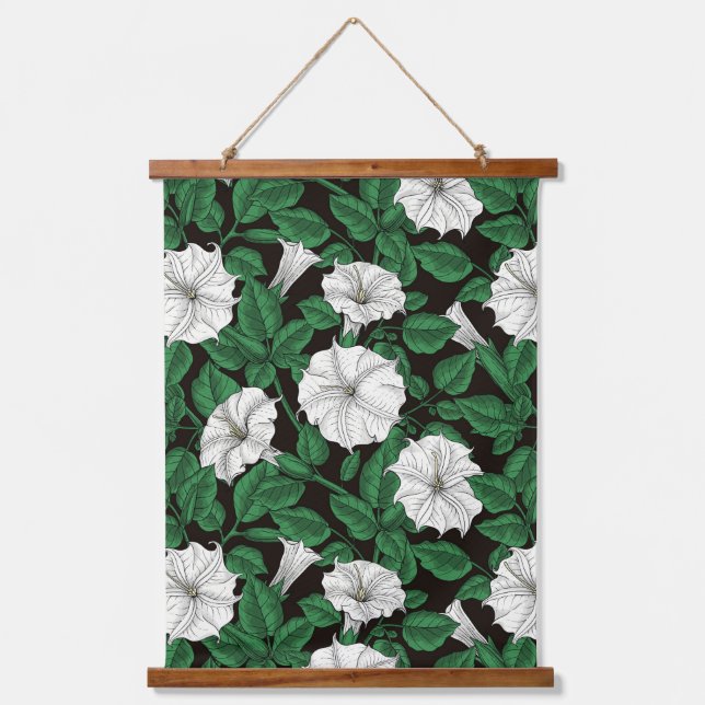 Mondblumen 2 wandteppich mit holzrahmen (Vorderseite)