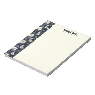 Mondblumen- & Halbmond-Design Notizblock