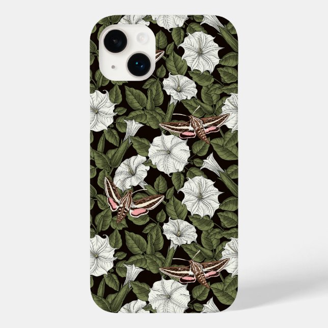 Mondblumen und Sphinxmotten Case-Mate iPhone Hülle (Rückseite)