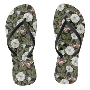 Mondblumen und Sphinxmotten Flip Flops