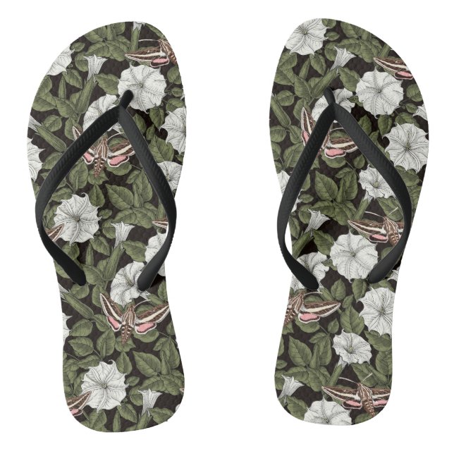 Mondblumen und Sphinxmotten Flip Flops (Fußbett)
