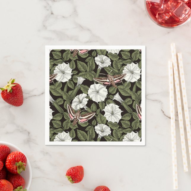 Mondblumen und Sphinxmotten Serviette (Beispiel)