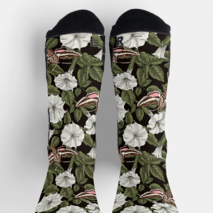 Mondblumen und Sphinxmotten Socken