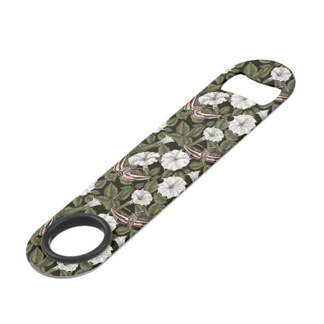 Mondblumen und Sphinxmotten Speed Flaschenöffner (Vorderseite Schrägansicht)