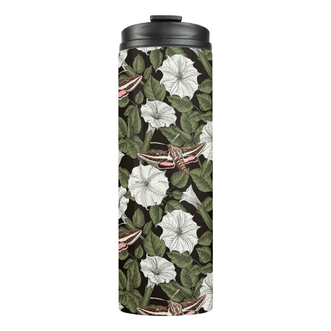 Mondblumen und Sphinxmotten Thermosbecher (Vorderseite)