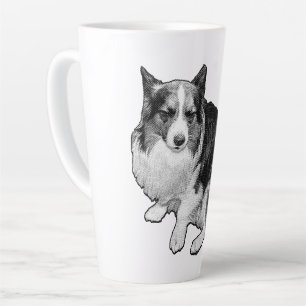 Monddot Corgi Sips Milchtasse